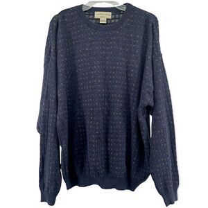 San Mateo Island Sportswear Mens Vintage 90s Navy Blue Pullover Knit Sweater XXL